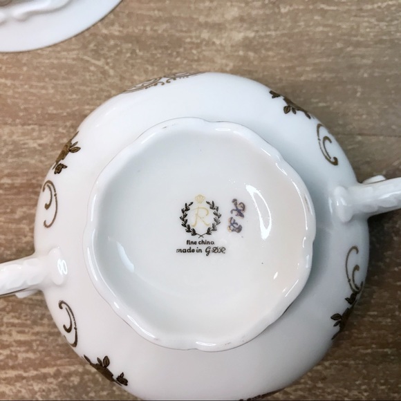 REICHENBACH consommé bouillon teacups white gold - Picture 9 of 13